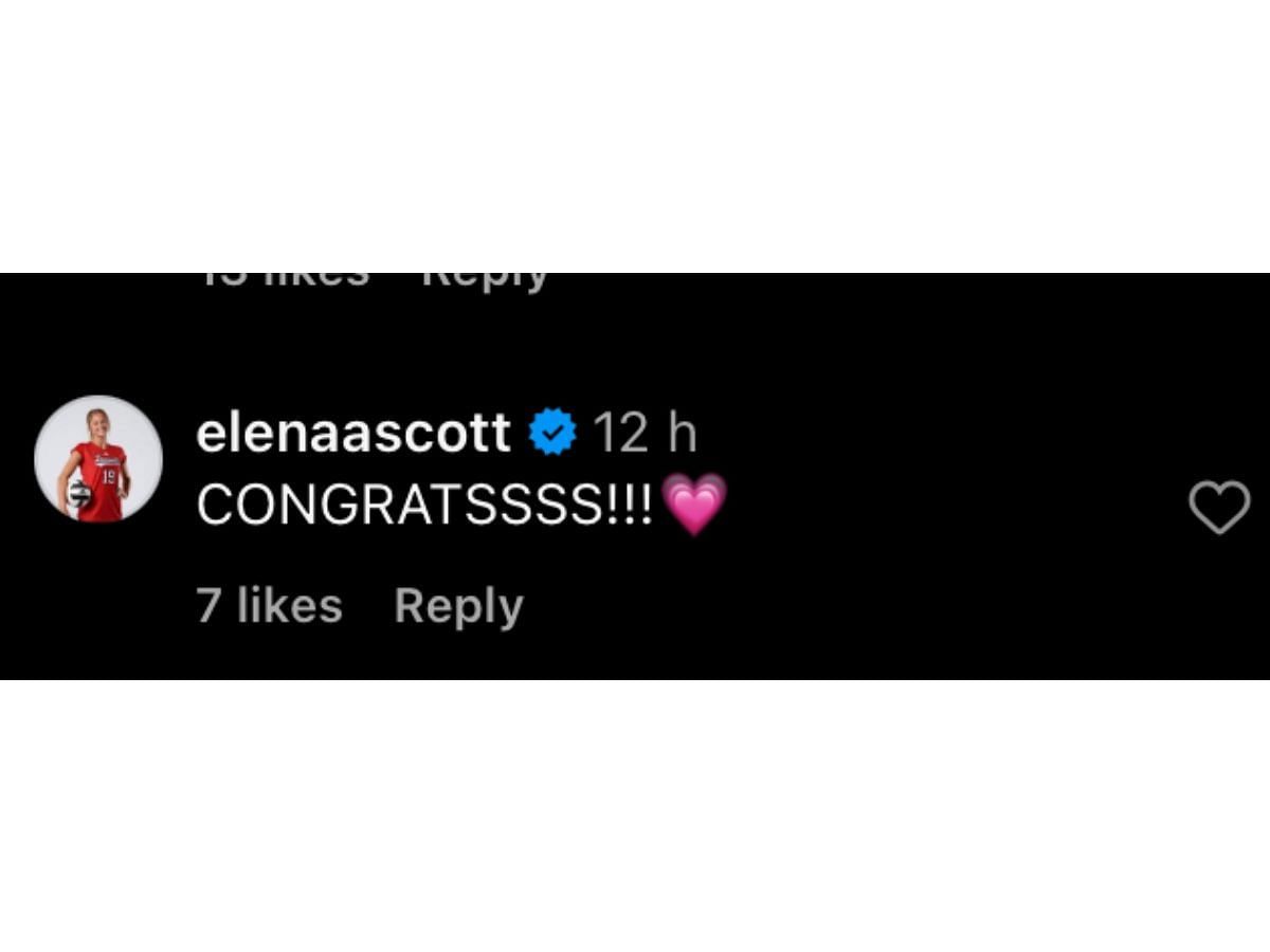 Scott’s comment on Instagram/@clairechaussee